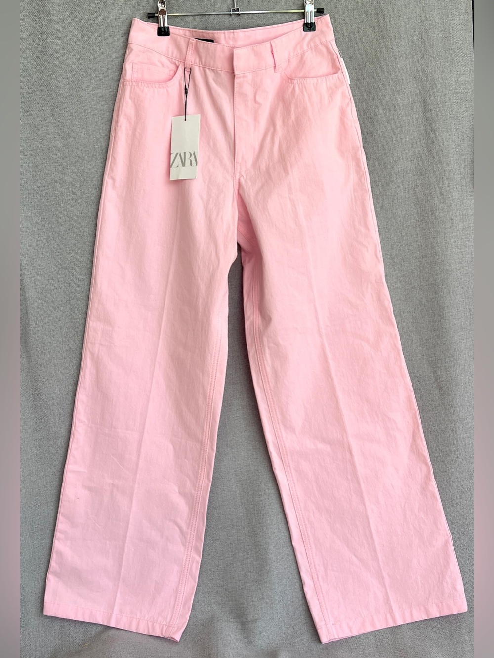 ZARA cotton wide leg pants pink size XS